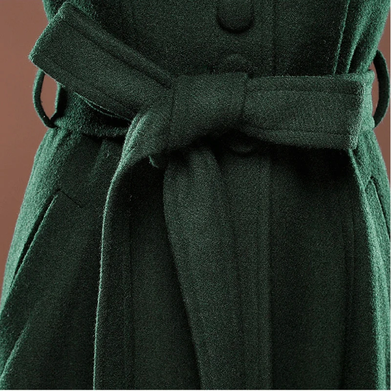 Зимние пальто высокого качества для женщин зима высокое качество осень и зима ультра длинное шерстяное пальто тонкое кашемировое шерстяное пальто