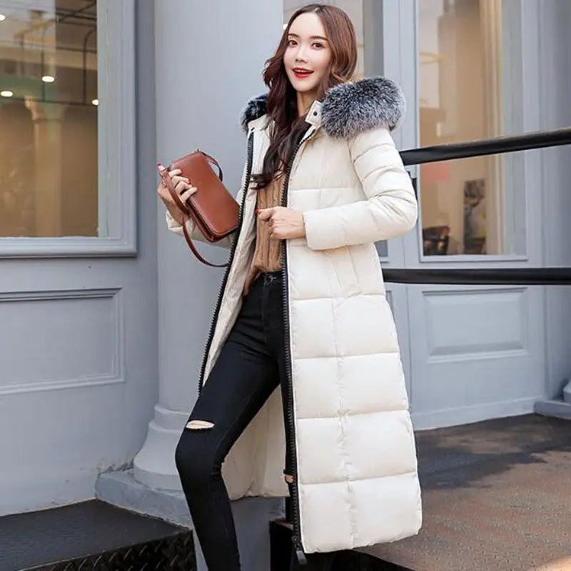 Fourrure gris Bas noir Parkas Coton Ac871 Vestes Chaud 2018 Long Nouveau Femelle rouge Épais Plus Taille Beige Manteau Capuchon 3xl Bleu marine À De Manteaux Col Le Rouge D'hiver Femmes Vers corail La S0FpqWO