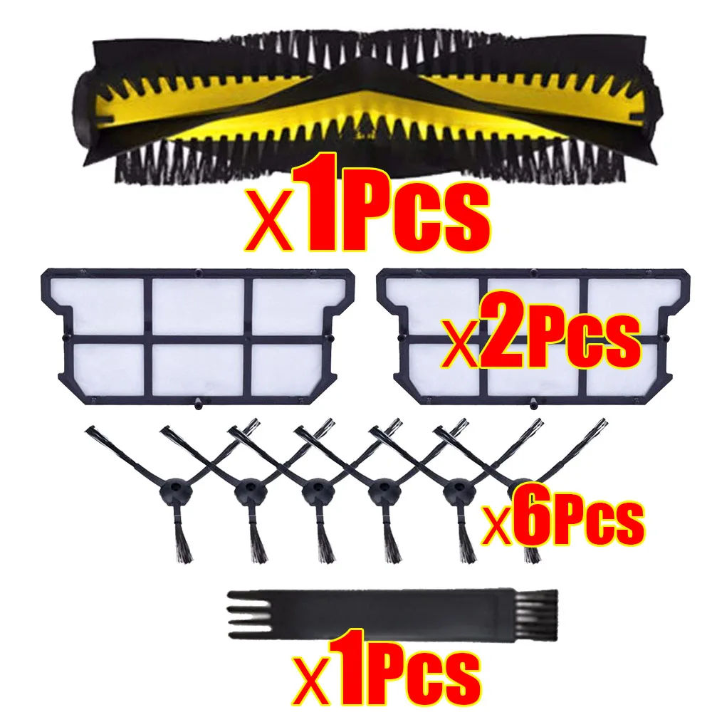 Роботизированный пылесос s части наборы роликов основная боковая щетка ткань Швабра Фильтр Hepa для Ilife V7S pro v7s V7s plus V7 - Цвет: 10Pcs