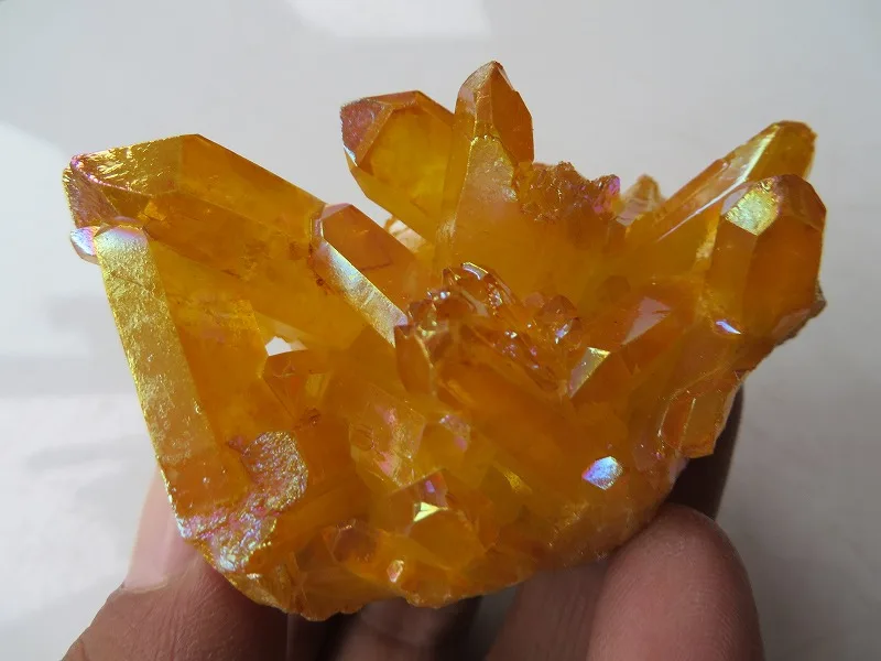AA Natural Yellow QUARTZ CRYSTAL Titanium Crystal Cluster Specimens