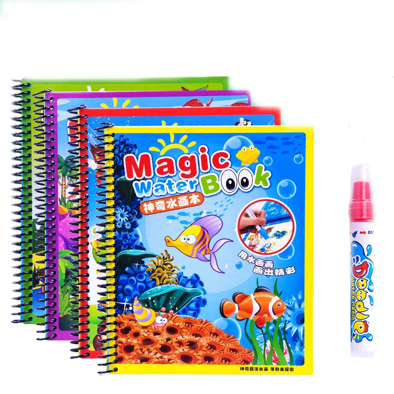 

Creative Drawing Toys Water Paint Cartoon Coloring Notebook Doodle With Magic Pen Education Drawing Toys Set For Children Kids