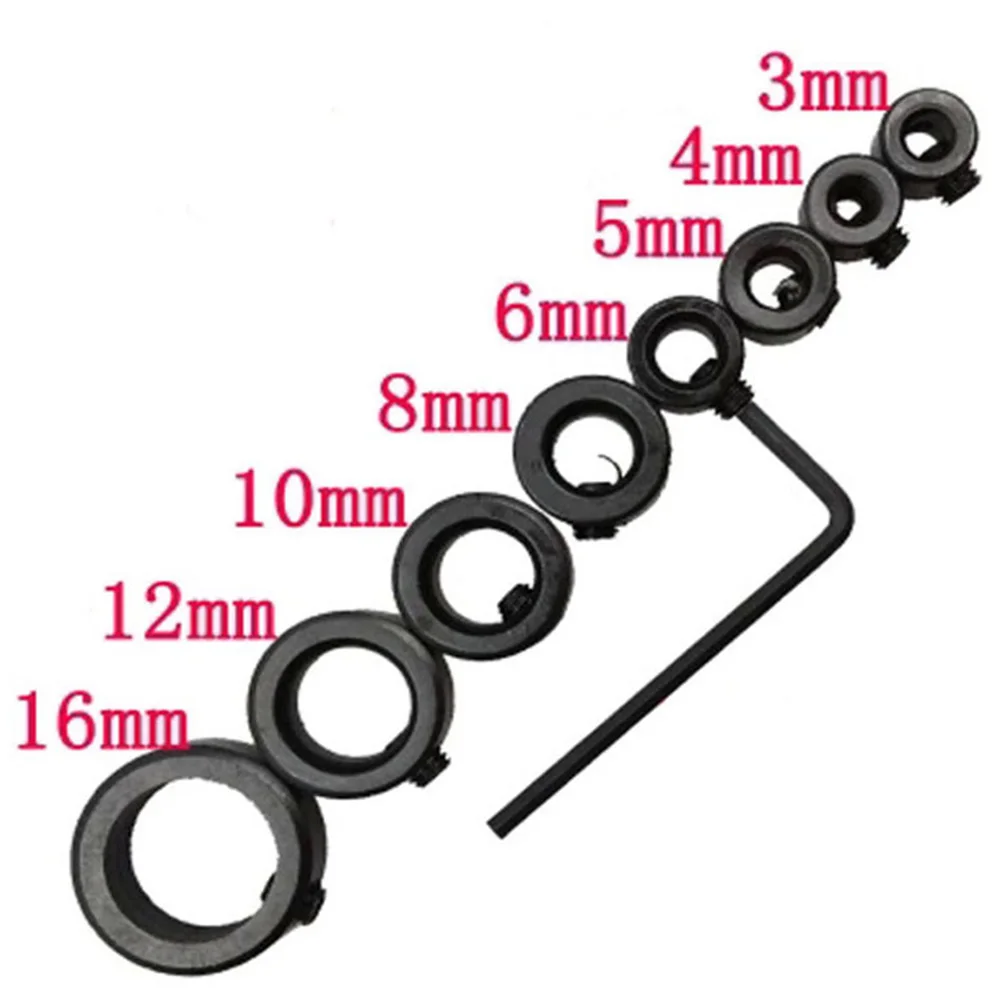 8 Pcs General Tools & Instruments Bit limit ring - 3,4,5,6,8,10,12,16mm Drill Stop Assortment for Drill Bits Con