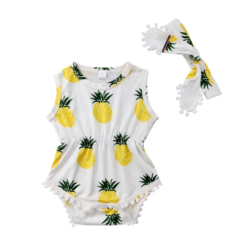 

Infant Baby Girls Clothes Romper Cotton Cute Jumpsuit Headband 2pcs Outfits Clothing Baby Girl