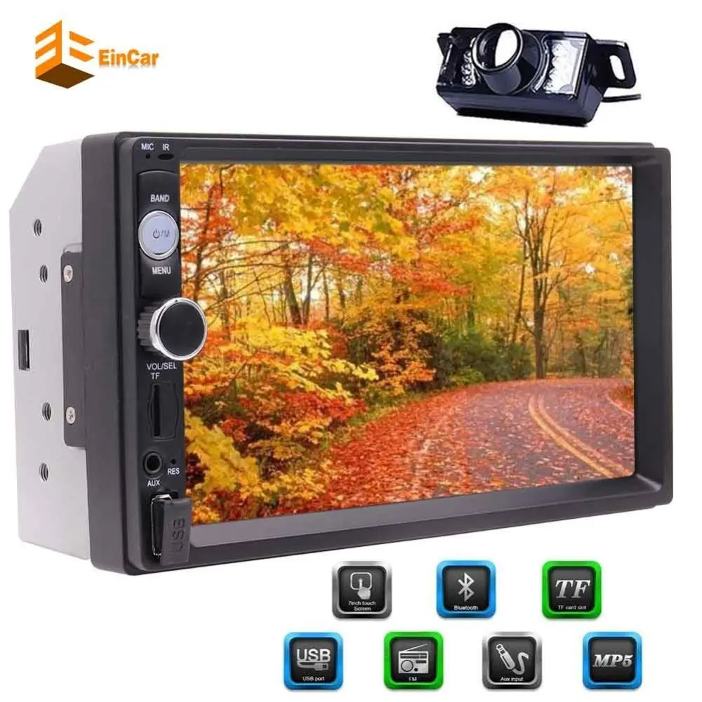 

2Din In-Dash Car headunit Stereo MP5 Audio Video Multimedia Support Bluetooth Hands-Free FM Radio Aux-in USB TFT Wireless Remote