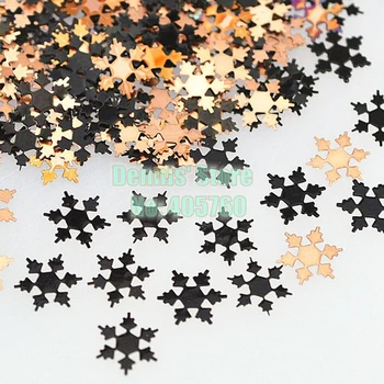 

800pcs/pack Christmas Snowflake Black Brone Metallic Sequins Nail Art Sticker Cell Phone Slice Decoration