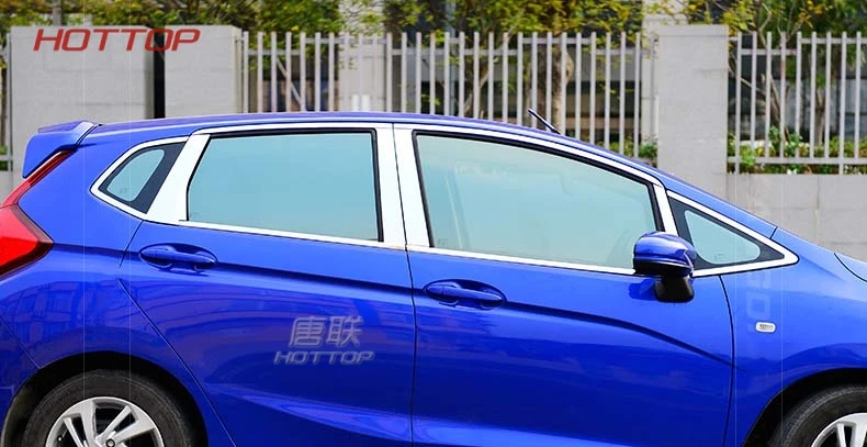 Нержавеющая сталь Стекло окно декоративная подушка средняя стойка полоса отделка капот для Honda Fit jazz 2014 2015 2016 2017 Стикеры для машин