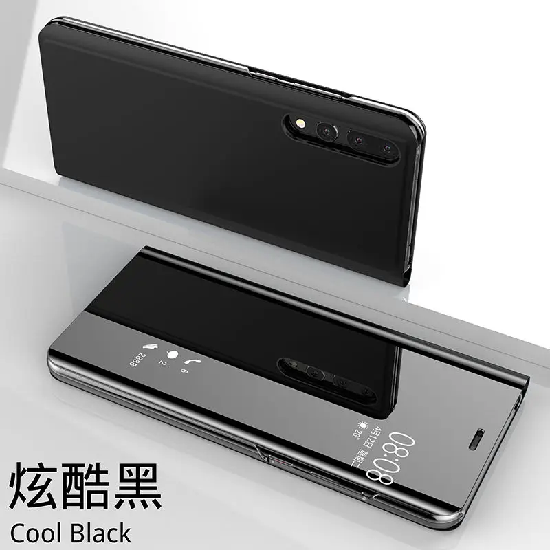 Роскошный флип-чехол с подставкой для Xiaomi mi 9 A2 8 Lite A1 6X 5X mi ror кожаный чехол для Red mi 7 Note 7 6 Pro 5 Plus 6A 4 4X чехол - Color: Cool black