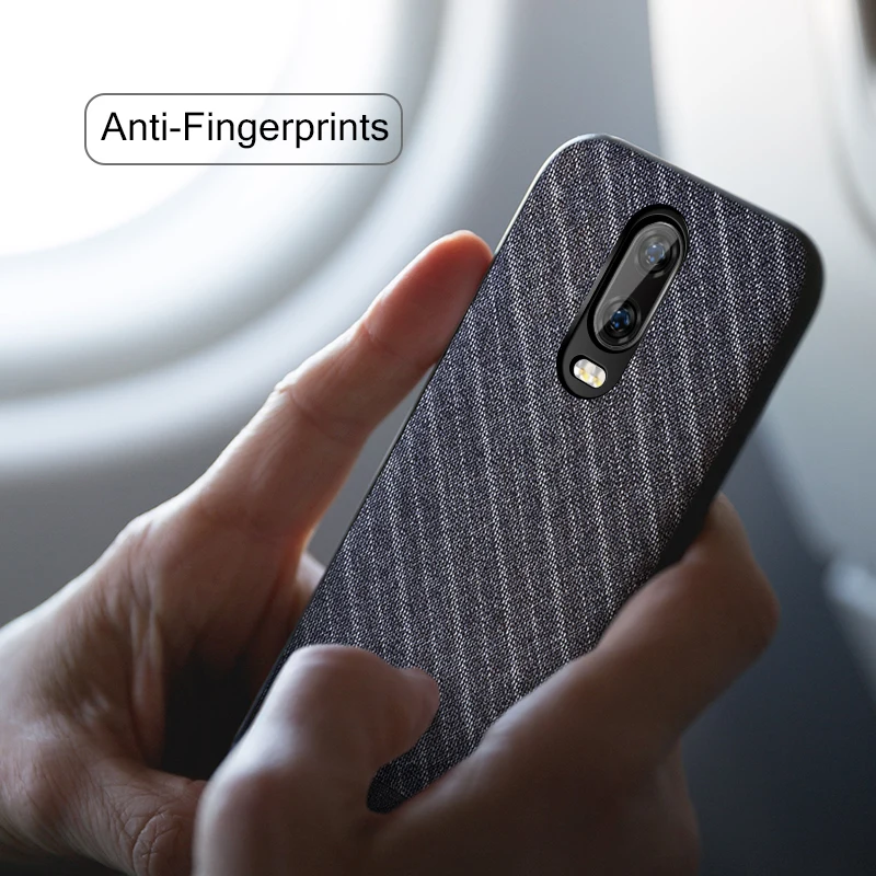 Oneplus 6T чехол Mofi One Plus накладка 1 + Задняя крышка темный цвет деловой костюм ткань