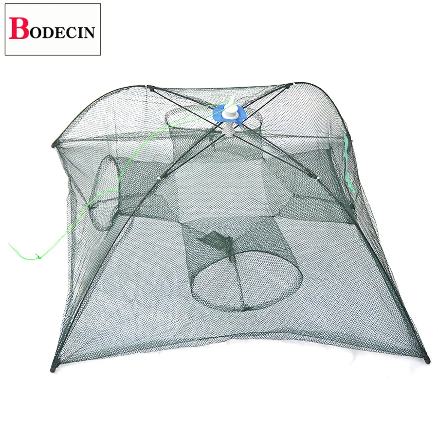 Folded Portable 4 Holes Fishing Casting Net Nylon Network Casting Crayfish Catcher Bait Fish Trap Cages Crab Mesh Nets China (2)