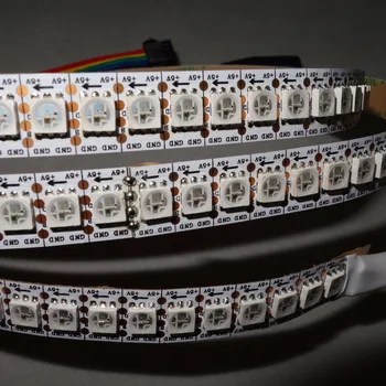 

Addressable 2m 144LEDs/m DC5V WS2813 RGB full color led pixel strip,NON-waterproof,with 144pixels/M;WHITE PCB