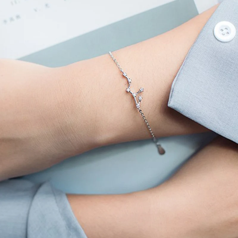 

1 pcs Vintage Constellation Bracelets for Women 12 Zodiac Constellation Sign Cuff Charm Bracelet Special Gift Jewelry