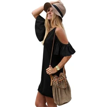 

Fashion Purity Dress 2018 New Round Neck Lotus Leaf Strapless Fly Flying Sleeves Striped Mini Dress Vestido Rayado Listrado