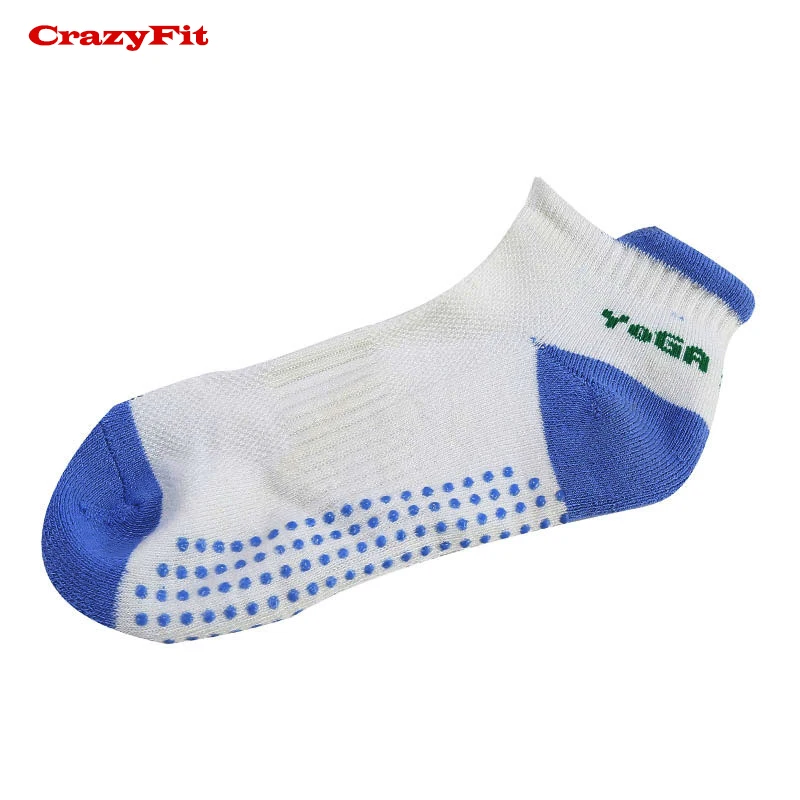 Crazyfit Для женщин Спортивные носки для Йога Gym Спортивное Фитнес тренировки Бег дышащие противоскользящие Нескользящие Носки для йоги - Цвет: Blue