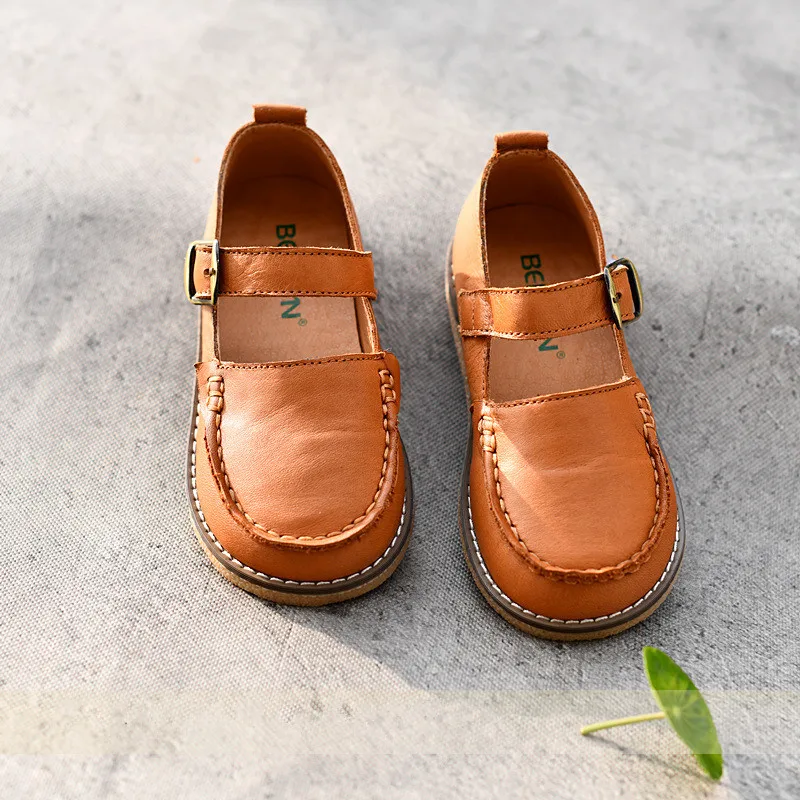 Sprng مناسبة رسمية للأطفال أحذية كاجوال من جلد الب...