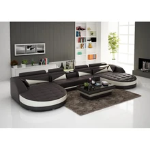 Современные кожанные, для гостинной мебели секционные 3 местный+ двусторонний круглый диван