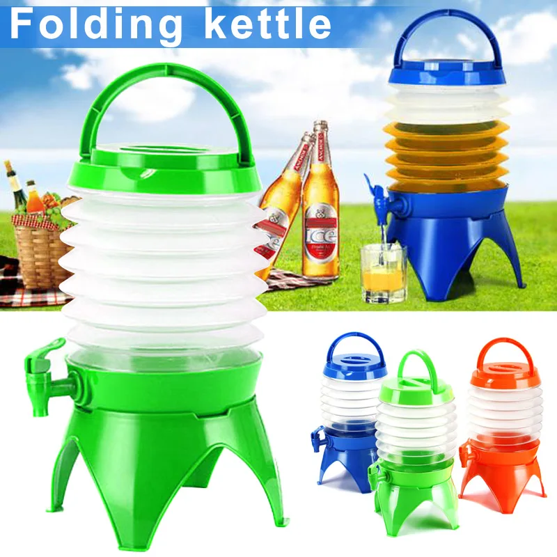 

1 Pcs Water Container Dispenser 5.5L Collapsible Folding Portable for Outdoor Camping Travel BB55