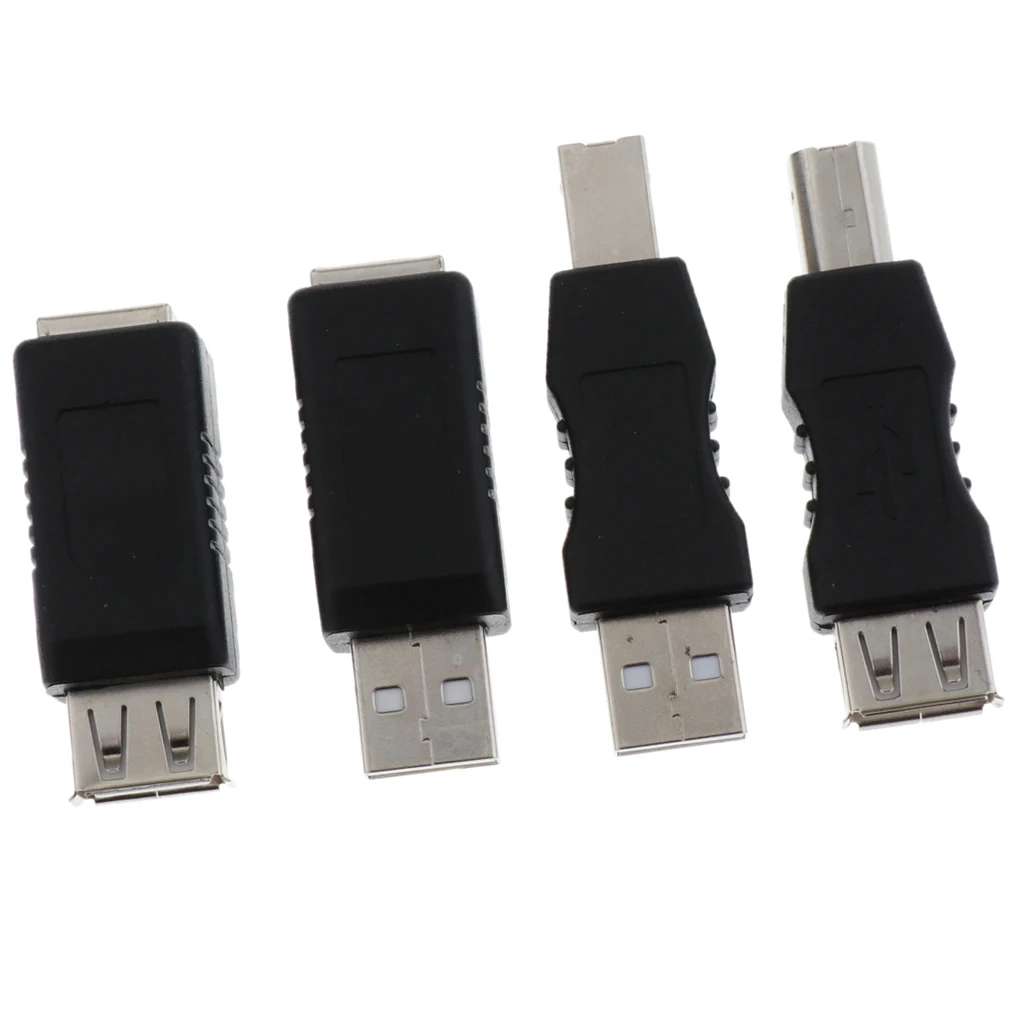MagiDeal 4 in 1 USB Type A to Type B Connector Adapter Converter for Printer Scanner USB Printer Connector Adapter