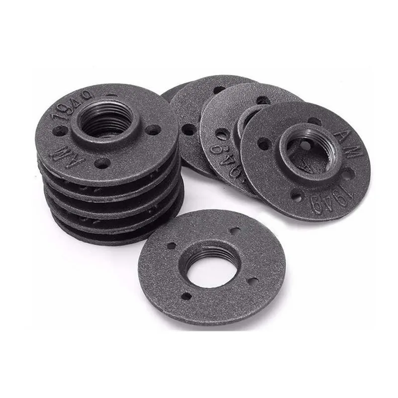 

10pcs 1'' Black Iron Cast Flange Threaded Wall Mounted Iron Base Bracket Tube Pipe Fittings Industrial Pipe Flanges Mayitr