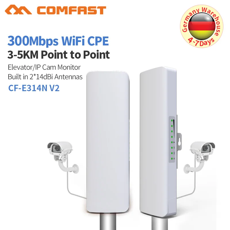

2pcs Outdoor Wifi Router 300Mbps 2.4GHz Wireless Router High Speed Wi-fi Repeater Antenna 2*14dbi Access Point Wi Fi Nanostation