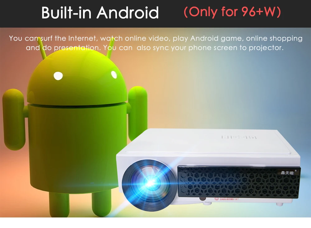 Poner Saund LED96+ Android WIFI Video HDMI USB Full HD 1080P Home Theater 3D LED projector with Bracket and Curtain bt96 Poner Saund LED96+ Android WIFI Video HDMI USB Full HD 1080P Home Theater 3D LED projector with Bracket and Curtain bt96