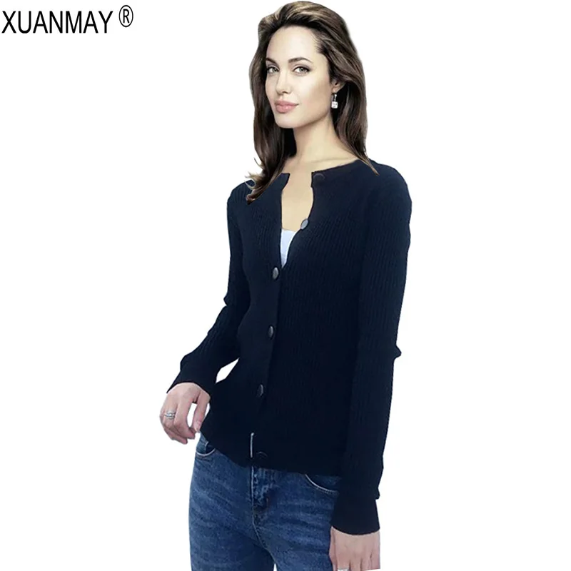

Autumn Women's Button Cardigan Sweater 2018 New Korean Casual Women Cardigan Sweater Slim Stretch Women's Autumn Knitting Top
