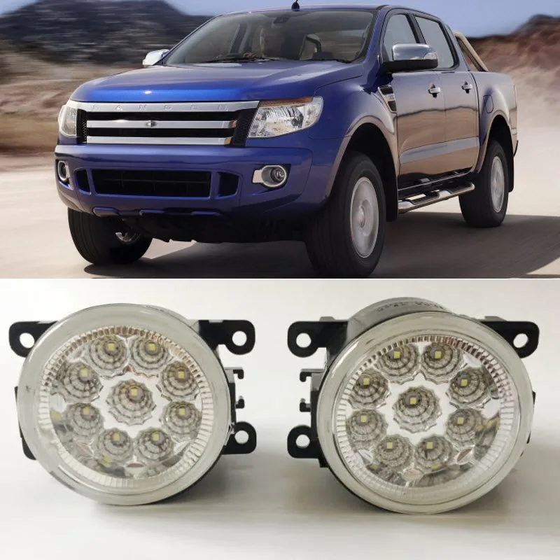 Car Styling For Ford Ranger 2012 2013 2014 2015 9 Pieces Leds Chips LED Fog Light Lamp H11 H8
