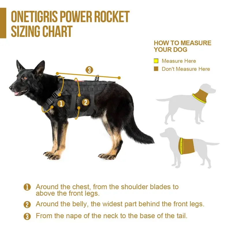 OneTigris тактический жилет для собак с Молле и захватными ручками, тренировочный жилет для обслуживания собаки, наслаждайтесь ходьбой собаки
