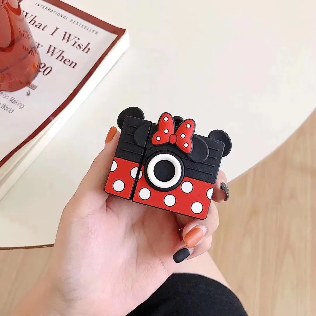 

For AirPods Case Cute mini Camera Pattern silicon Protective Cover coque For airpods bag wireless earphones Case For air pods 2