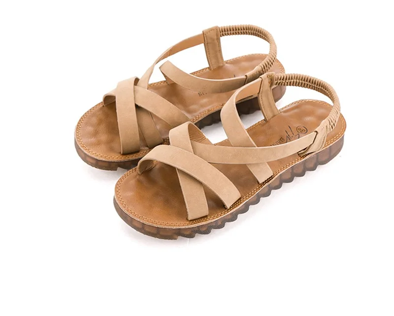 COOTELILI Gladiator Flat Sandals Women Rubber Shoes For Women Ladies Sandles Summer Shoes Female Strap Sandals 35-39   (7)