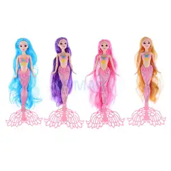 Красивая кукла принцесса-русалка с Glimmer светодио дный света хвост и прямые волосы девушки модель игрушки для Барби