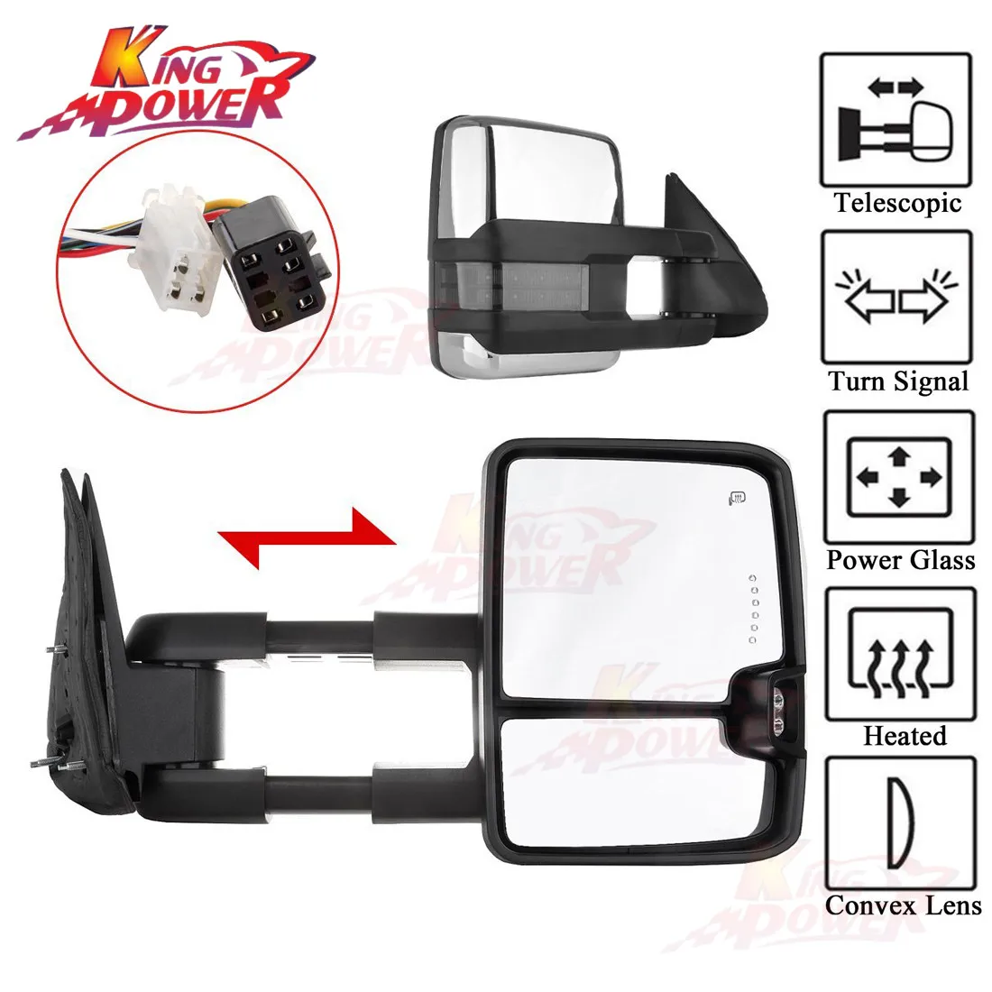 New Left Side Power Tow Mirror w// Heat /& Glass Signal for Chevy//GMC Truck 03-06