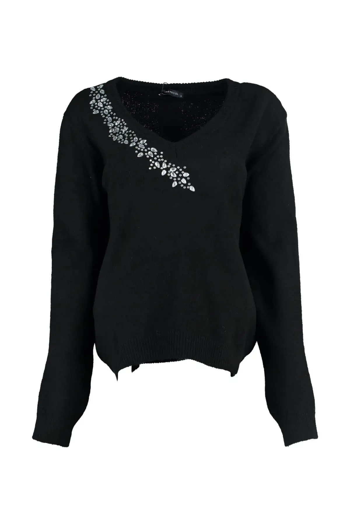 

Trendyol WOMEN-Black Stone Detail Sweater Sweater TWOAW20DU0024