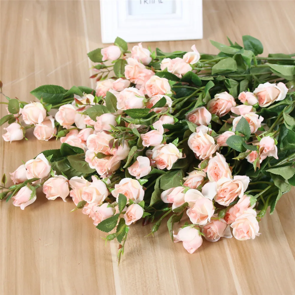 Искусственный одного куска малого бутон розы моделирование растительный орнамент для свадьбы домой стол офис сад брак украшения