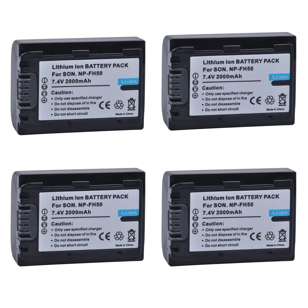 PowerTrust 2000 мА/ч, 1 шт. NP-FH50 NP FH50 Камера батареи для sony A230 A330 A290 A390 DSC-HX1 HX100 HX200 HDR-TG1E TG3 TG5 TG7 - Цвет: 4Battery