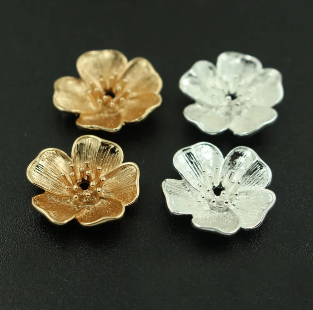 19mm Filigree Flower Charms Beads Caps Brass Metal Die Casting Findings