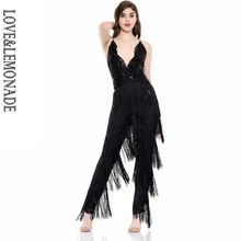 Любовь и лимонад. Блестки с v-образным вырезом и кисточками JumpsuitsTB 9899