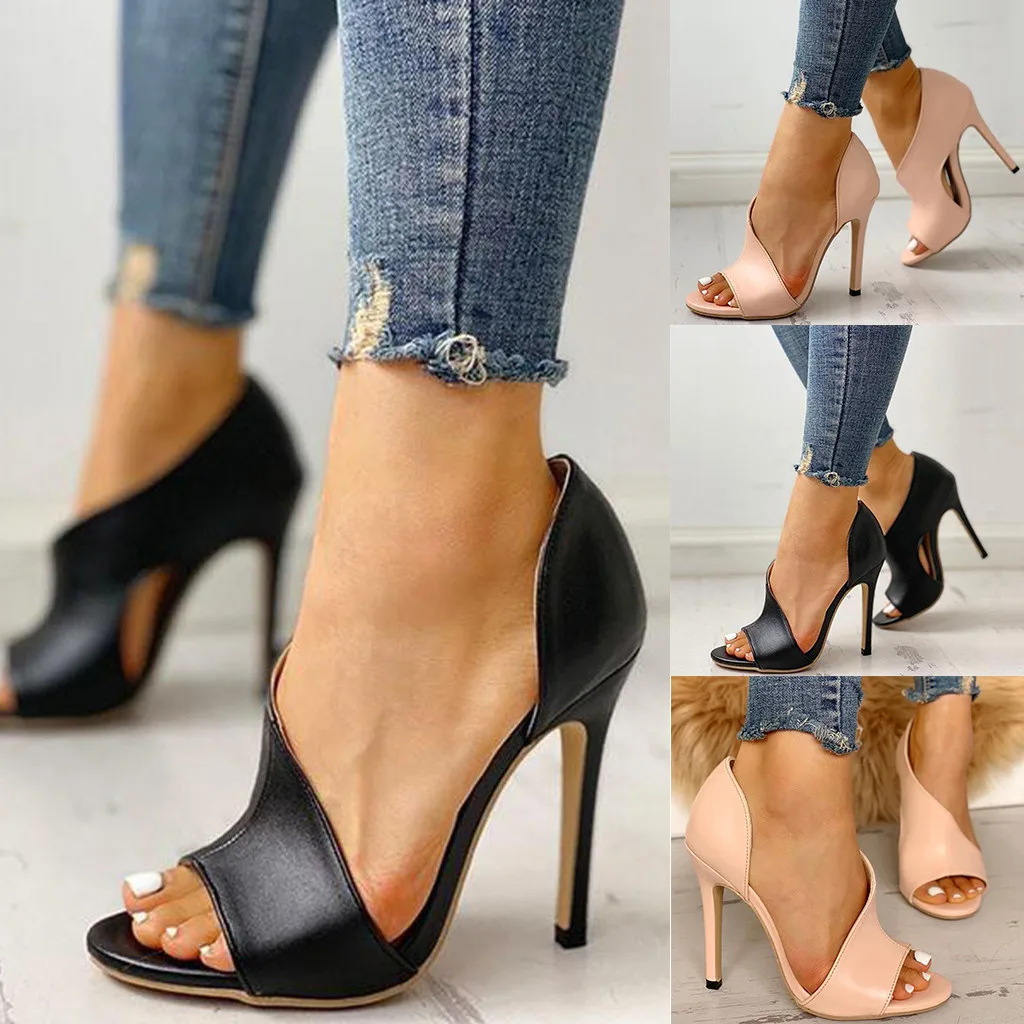 

Women Ladies Summer Sexy Hollow Fish Mouth Thin High Heel Sandals Casual Shoes #4