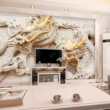 Beibehang пользовательские обои 3D новые китайские рельефы Золотой Королевский Дракон зерна ТВ задний план стены гостиной фрески 3d обои