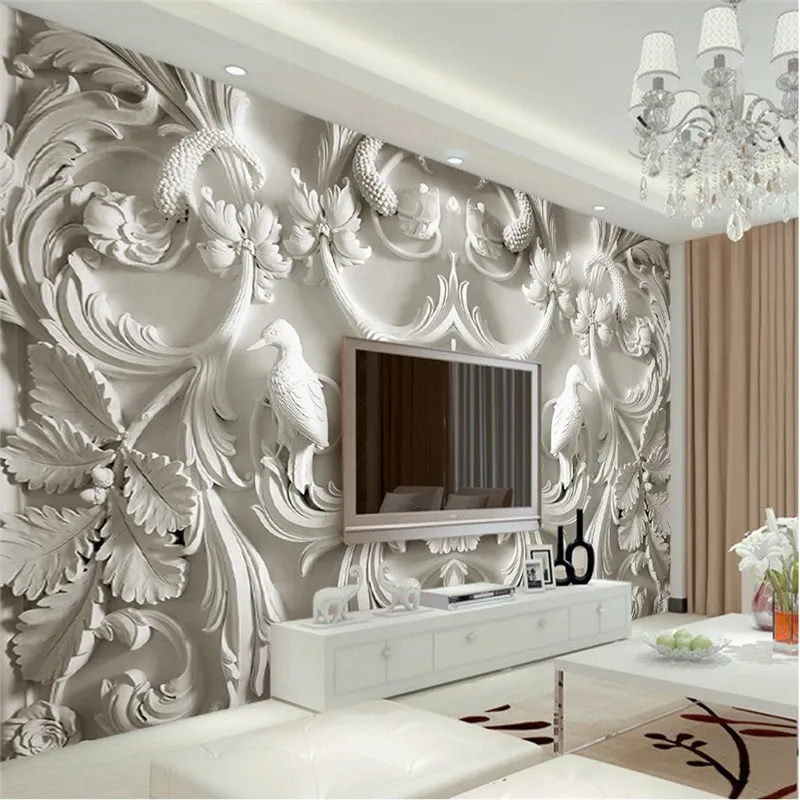 

beibehang modern painting for living room photography HD flowers embossed 3D visual effects hotel badroom wall wallpaper mural