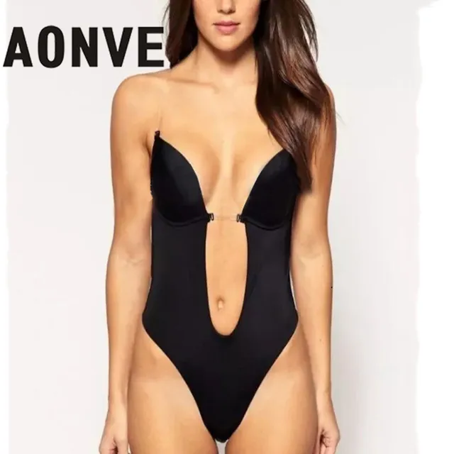 Aonve Bodysuit Vestido Backless Shapewear Deep Plunge Body Aonve Bodysuit Vestido Backless Shapewear Deep Plunge Body Shaper Invisible Bra Under Dress Y Strap