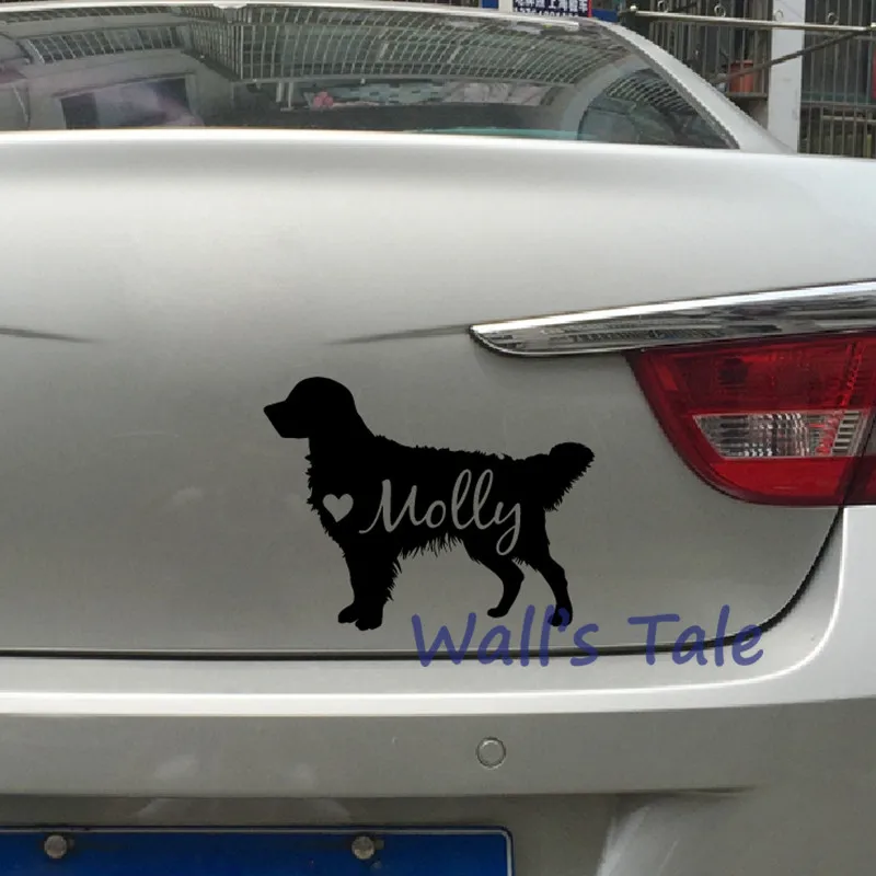 Золотой ретривер собака искусство наклейки на заказ имя питомца виниловая наклейка, домашний питомец с индивидуальной надписью Собака Имя искусство автомобильное стекло украшение для ноутбука