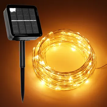 

LED Solar String lamp 8 mode Fairy Light Christmas Lights 10m 100LED Copper Wire Wedding Party Decor Lamp Garland