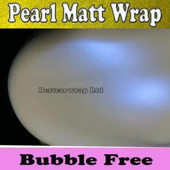 

Pearlscent white Matte vinyl wrap white- blue Film Car Wrapping Stickers With Air Release For Car Wrap Styling foil size 1.52x20