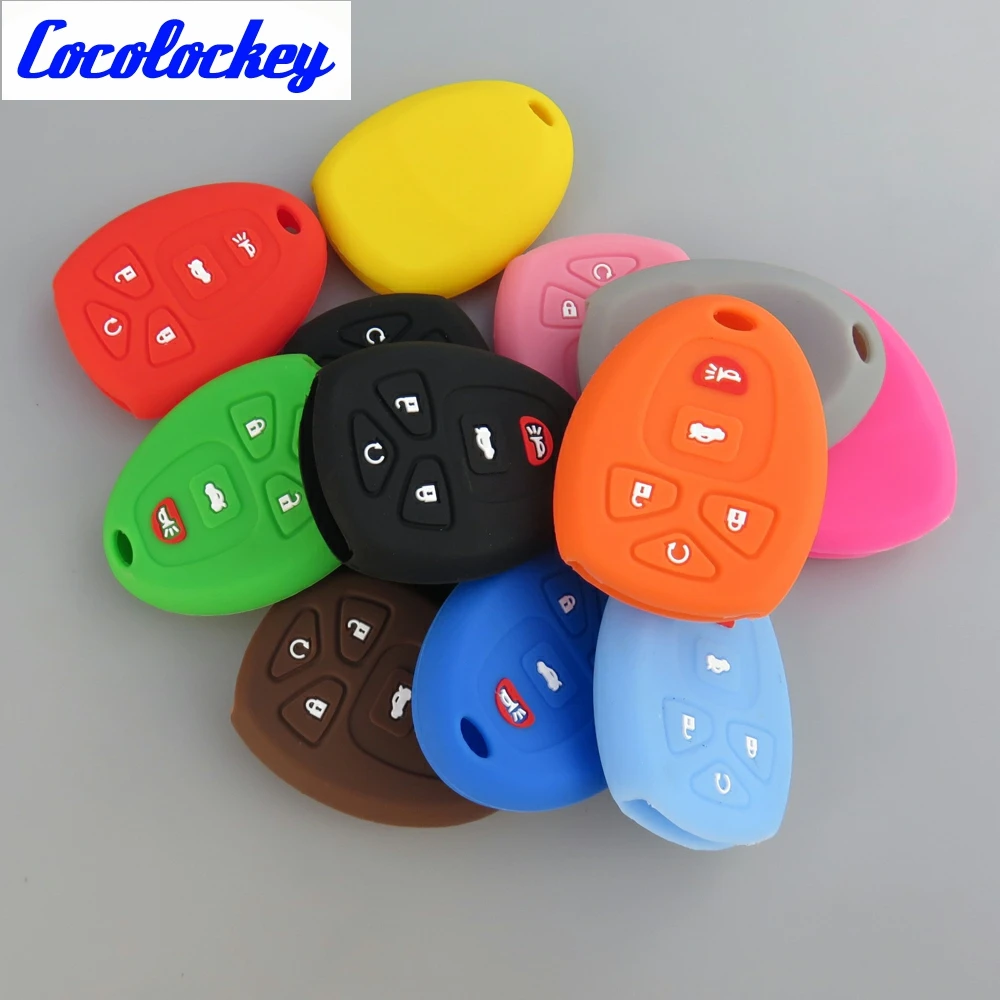 5 Buttons Silicone Key Cover Case For Jeep Chevrolet GMC Buick