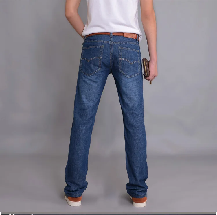 Brand Men's Jeans Spring summer Business Casual Loose Long Pants Male Solid Straight Jeans For Men factory Price  (6)