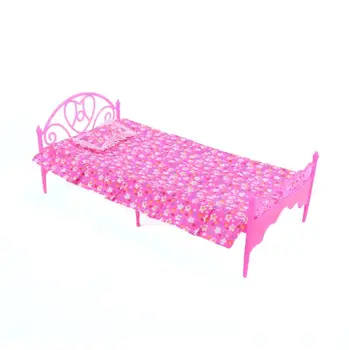 

house for barbie Doll Accessories Sofa Bed Hangers Dresser Pretend Toy Play House Furniture Mini Bed Living Room For Kid Childre