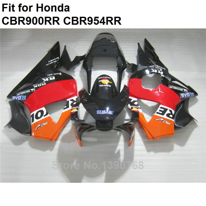 Bodywork kit for Honda fairings CBR954RR 2002 2003 orange black fairing