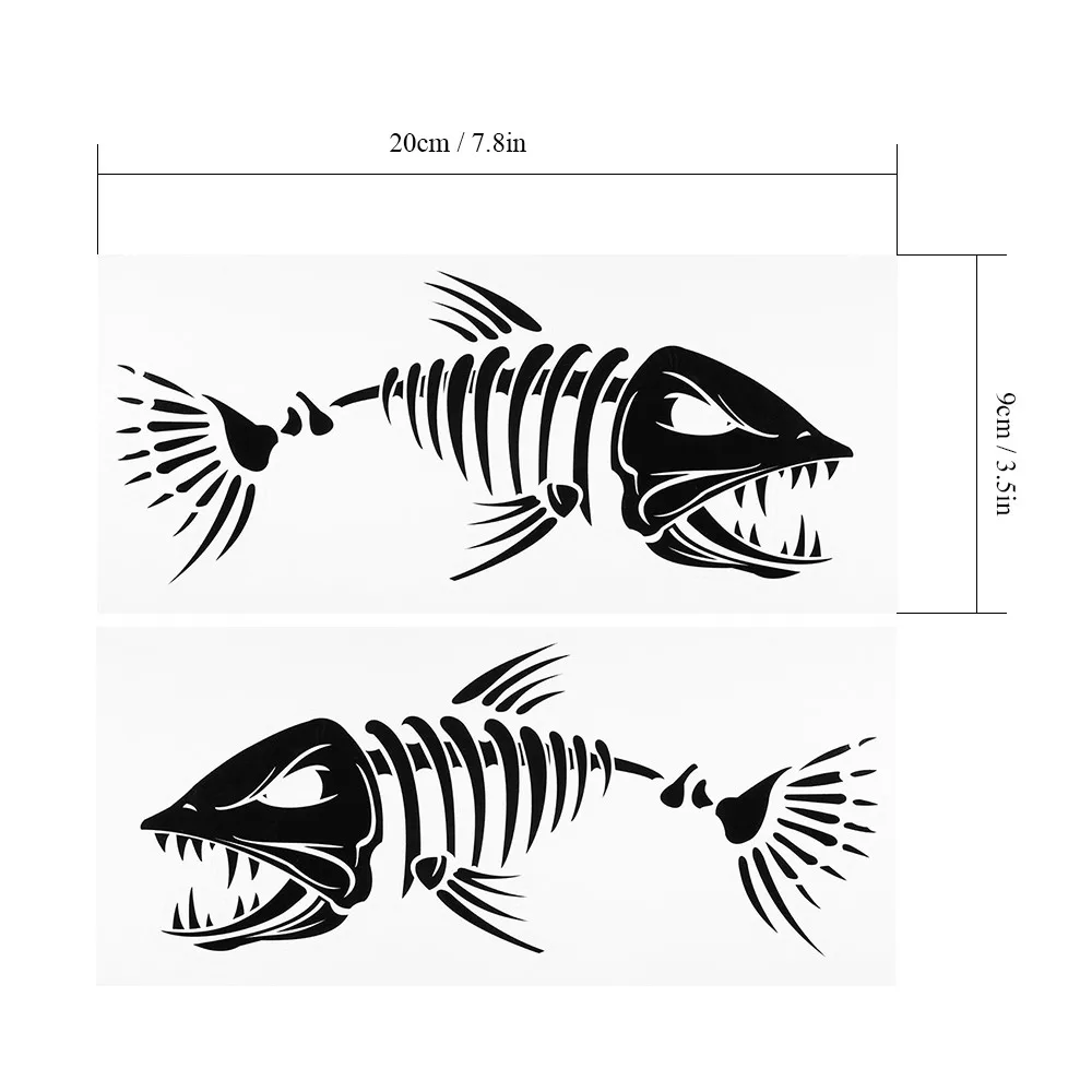 2 шт рыбы зубы стикеры со ртом наклейки со скелетами Рыбалка лодка каноэ каяк Графика аксессуары Водонепроницаемый прочного