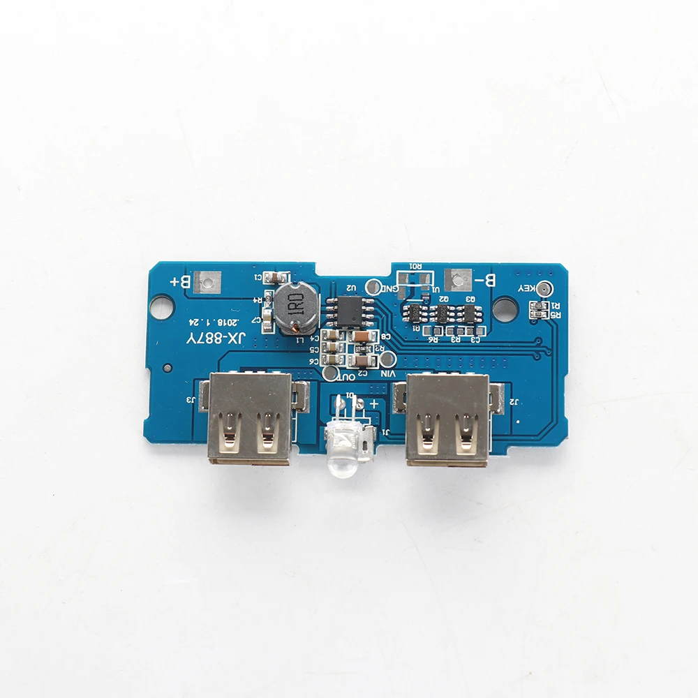 Двойной USB зарядка для мобильных телефонов цепи DIY 3 7 В до 5 1A 2A Boost модуль Power Bank