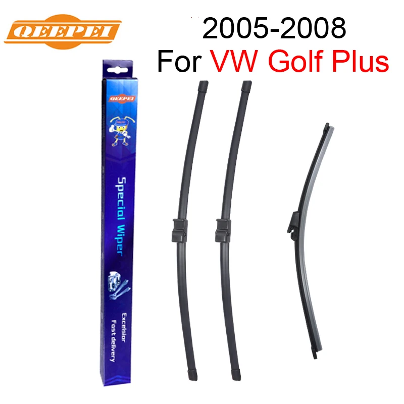 QEEPEI Front and Rear Wiper Blade no Arm For VW Golf Plus 2005 2008 4